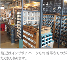 最近はインテリアパーツもお洒落なものがたくさんあります。